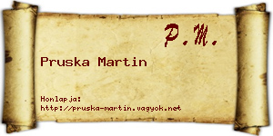 Pruska Martin névjegykártya